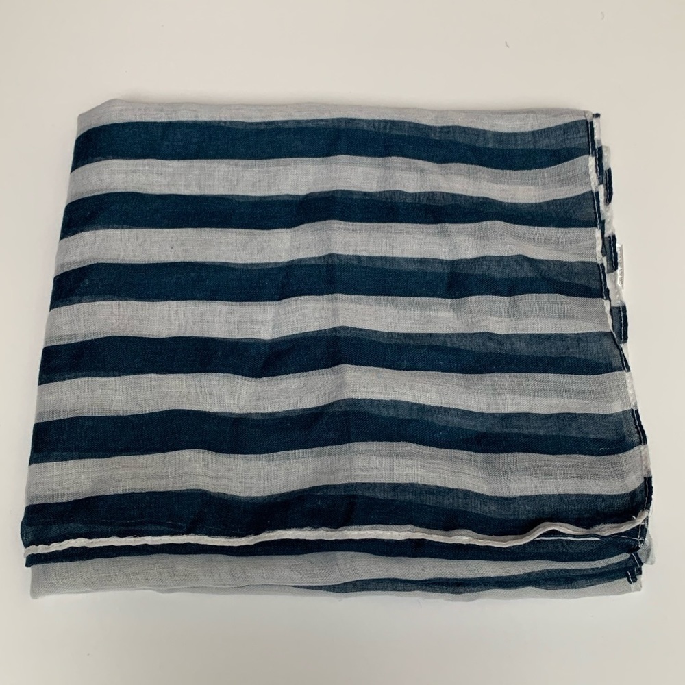 Target Navy White Striped Scarf